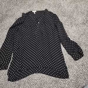 Joie 100% Silk Black Flower Button Down